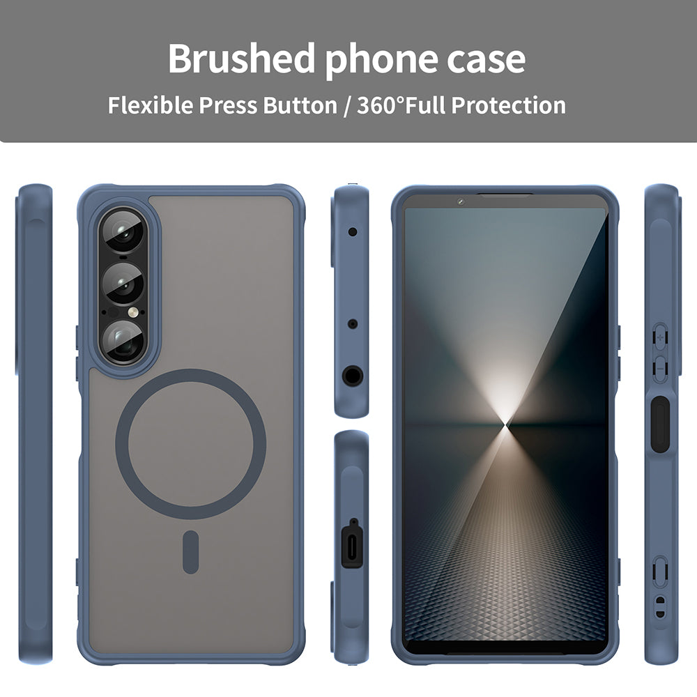 Coque MagSafe pour Sony Xperia 1 VII, Techsuit, HaloFrost II, Bleu marine