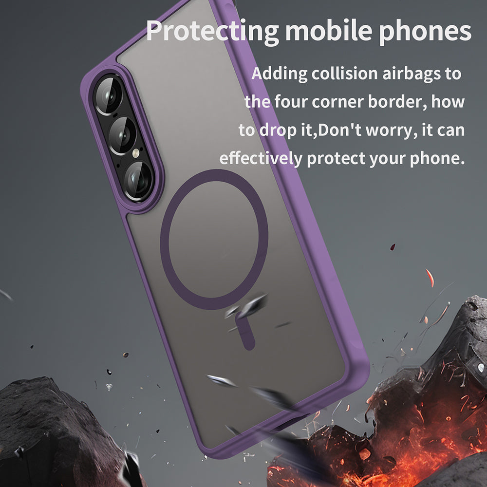 Coque MagSafe pour Sony Xperia 1 VII, Techsuit, HaloFrost II, Violet