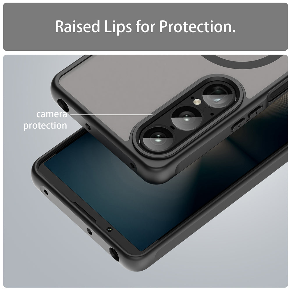 Coque MagSafe pour Sony Xperia 1 VII, Techsuit, HaloFrost II, Noire