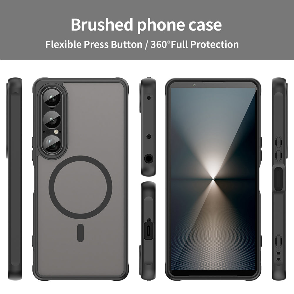 Coque MagSafe pour Sony Xperia 1 VII, Techsuit, HaloFrost II, Noire