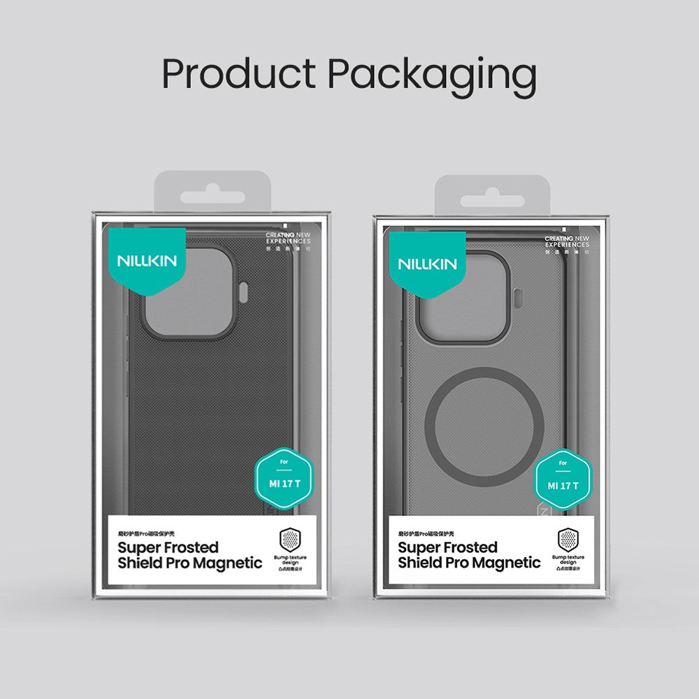 Coque MagSafe pour Xiaomi 17T, Nillkin, Super Shield Pro, Noire Transparente Satinée