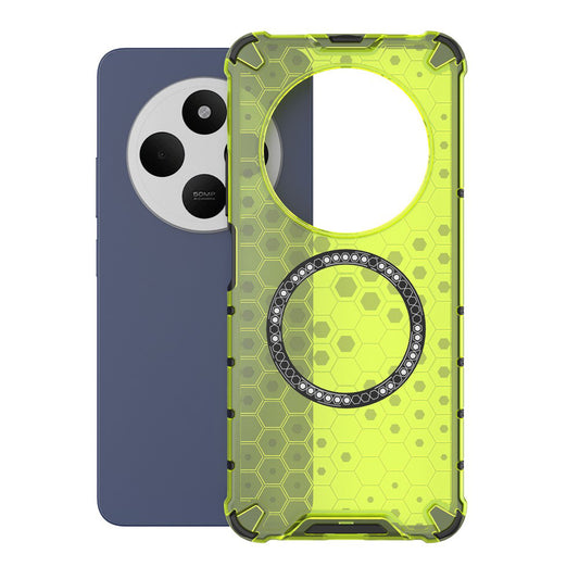 Coque MagSafe pour Xiaomi Poco C75 / Redmi 14C, Techsuit, HoneyComb Shield, Vert