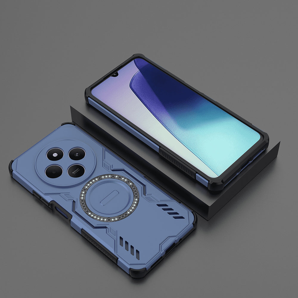 Coque MagSafe pour Xiaomi Poco C75 / Redmi 14C, Techsuit, ArmorMag, Bleue