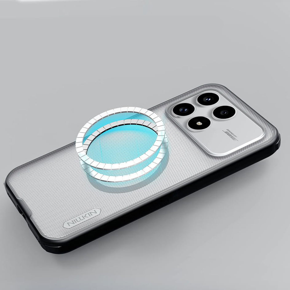 Coque MagSafe pour Xiaomi Poco F8 Pro, Nillkin, Super Shield Pro, Noire Transparente Satinée