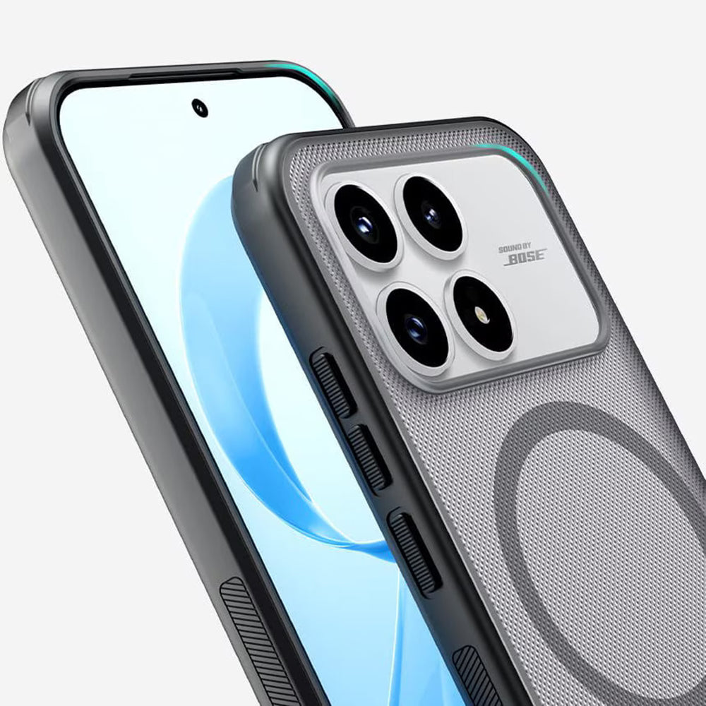 Coque MagSafe pour Xiaomi Poco F8 Pro, Nillkin, Super Shield Pro, Noire Transparente Satinée