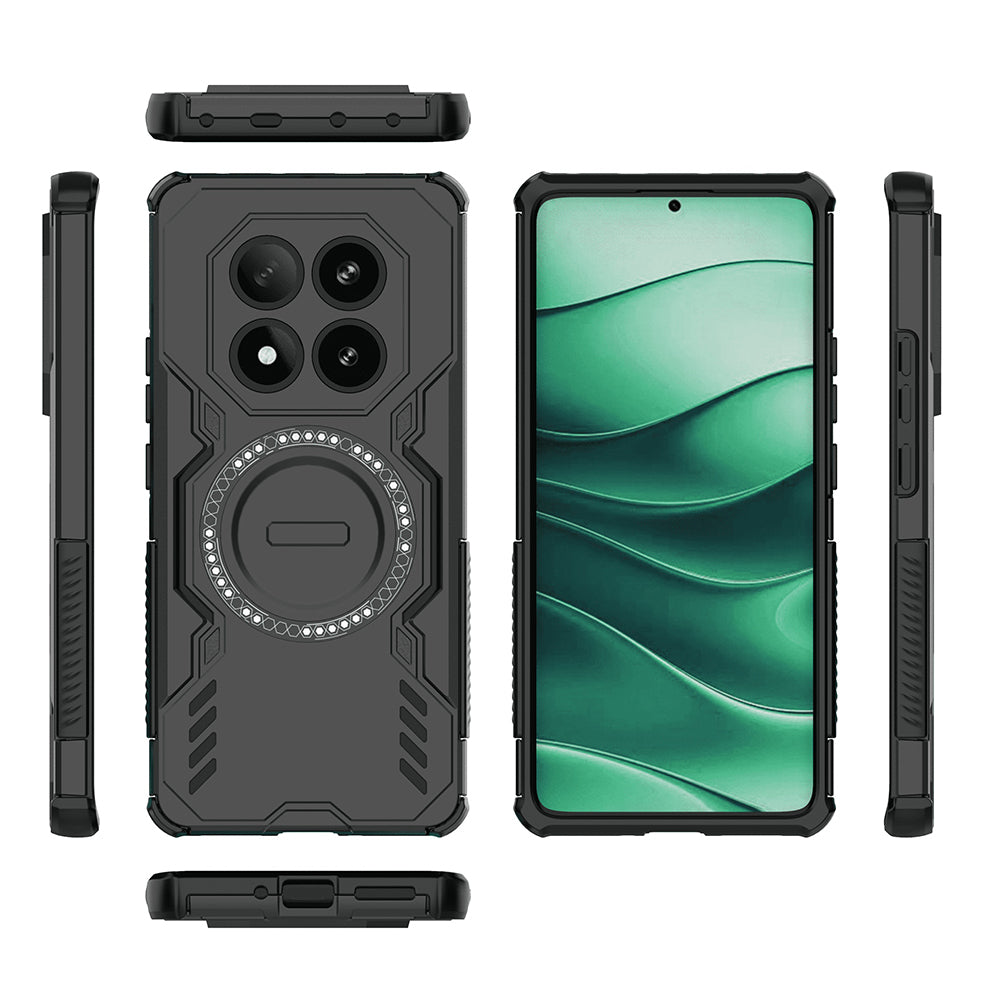 Coque MagSafe pour Xiaomi Poco X7 / Redmi Note 14 Pro 5G, Techsuit, ArmorMag, Noire