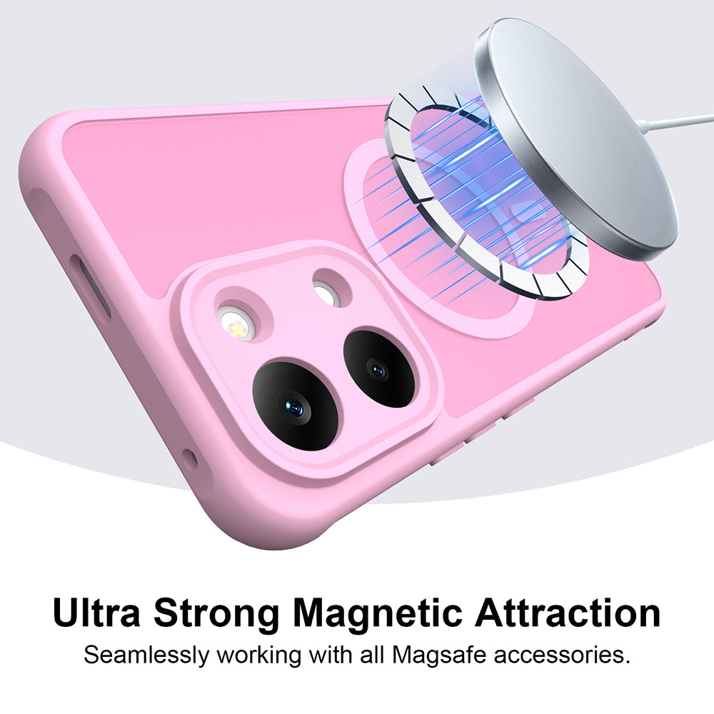Coque MagSafe pour Xiaomi Redmi 17 5G / 17 4G, Techsuit, HaloFrost II, Rose