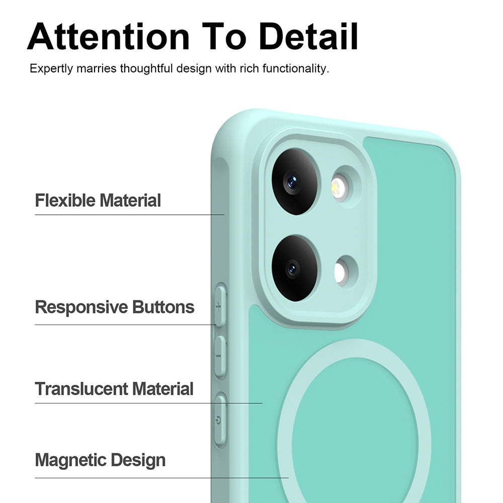 Coque MagSafe pour Xiaomi Redmi 17 5G / 17 4G, Techsuit, HaloFrost II, Vert Clair