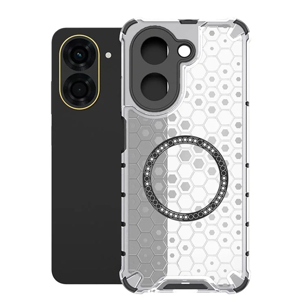 Coque MagSafe pour Xiaomi Redmi A5 4G (Régional), Techsuit, HoneyComb Shield, Blanche