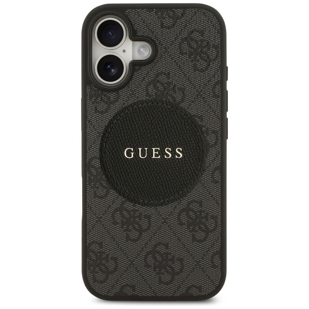 Étui MagSafe pour Apple iPhone 17, Guess, 4G Circle Classic Logo, Noir