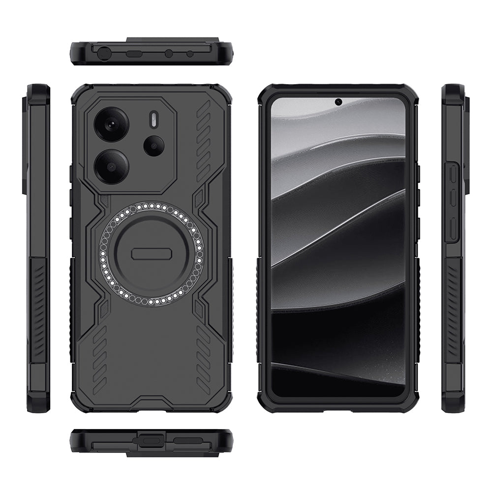 Coque MagSafe pour Xiaomi Redmi Note 14 4G (Régional), Techsuit, ArmorMag, Noire