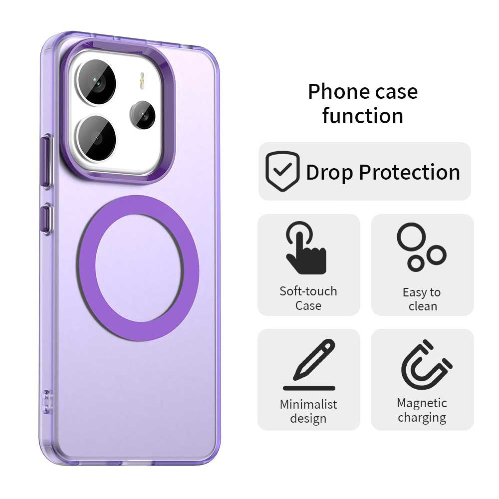 Coque MagSafe pour Xiaomi Redmi Note 14 4G (Régional), Techsuit, CandyCase, Violet