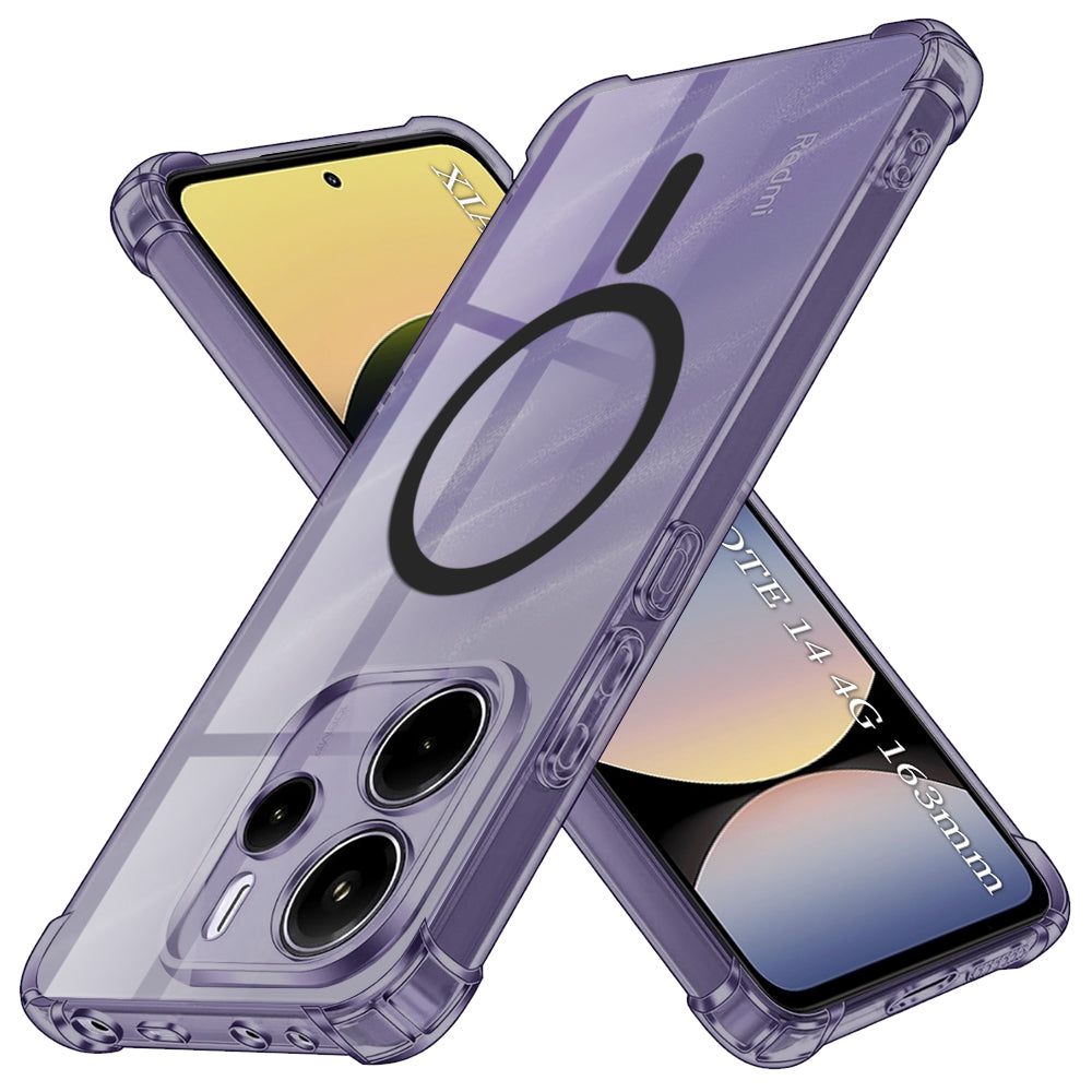 Coque MagSafe pour Xiaomi Redmi Note 14 4G (Standard), Techsuit, Transparent Antichoc, Fumé