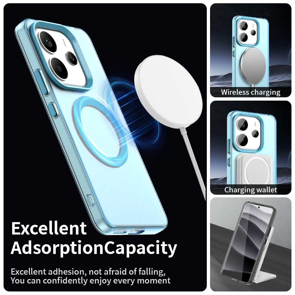 Coque MagSafe pour Xiaomi Redmi Note 14 5G, Techsuit, CandyCase, Bleue