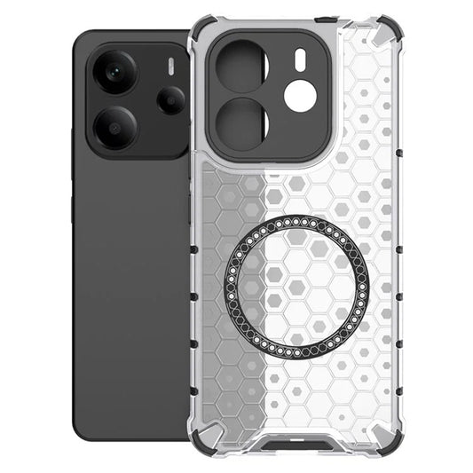 Coque MagSafe pour Xiaomi Redmi Note 14 5G, Techsuit, HoneyComb Shield, Blanche