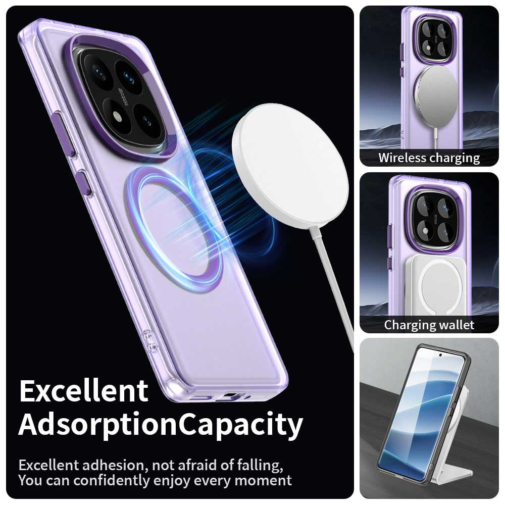 Coque MagSafe pour Xiaomi Redmi Note 14 Pro 4G, Techsuit, CandyCase, Violet