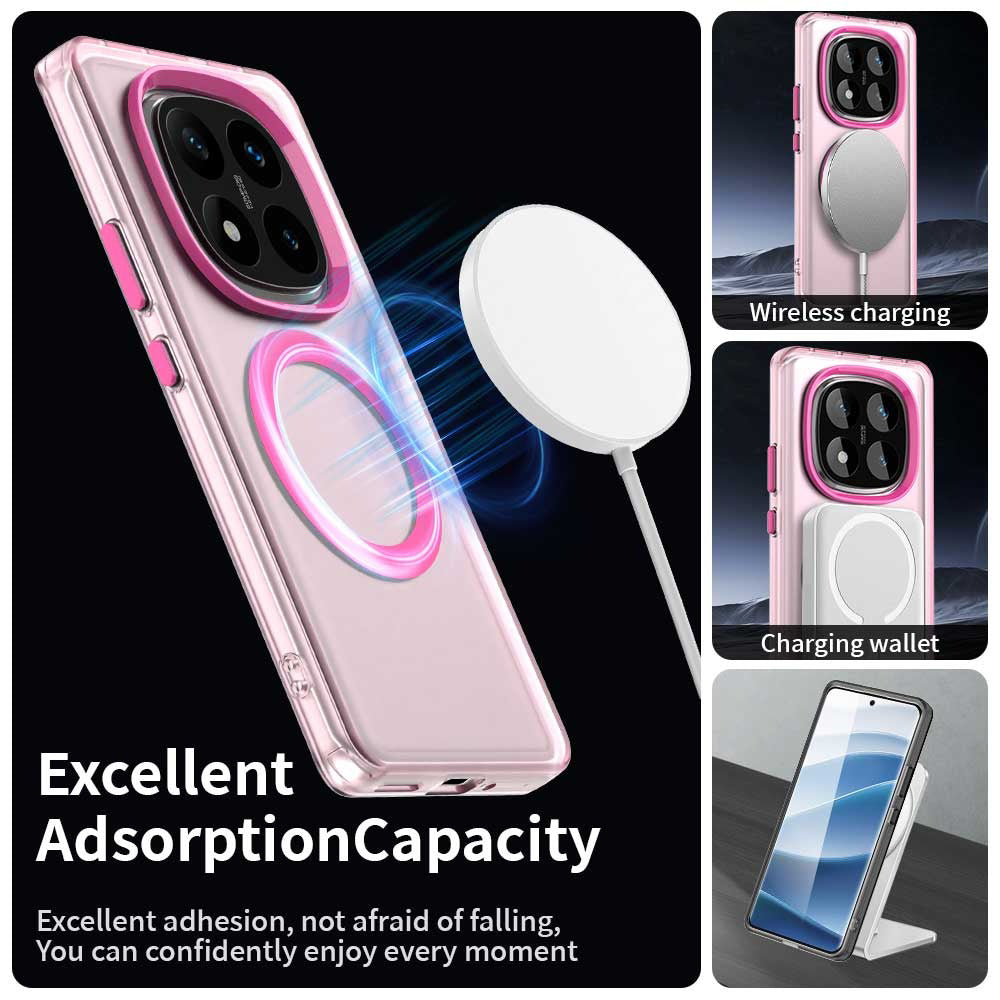 Coque MagSafe pour Xiaomi Redmi Note 14 Pro 4G, Techsuit, CandyCase, Rose