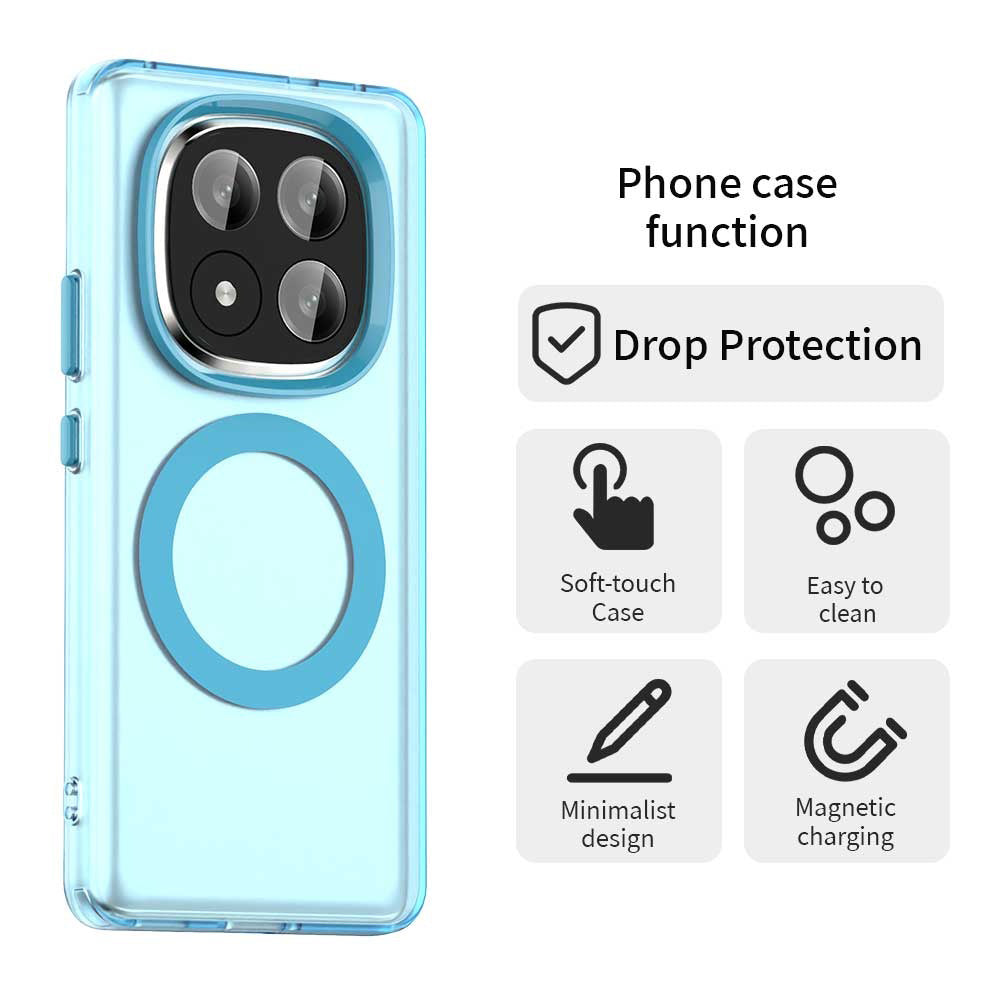 Coque MagSafe pour Xiaomi Redmi Note 14 Pro+ 5G, Techsuit, CandyCase, Bleue
