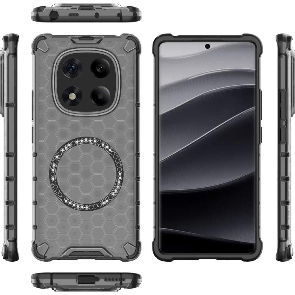 Coque MagSafe pour Xiaomi Redmi Note 14 Pro+ 5G, Techsuit, HoneyComb Shield, Noire