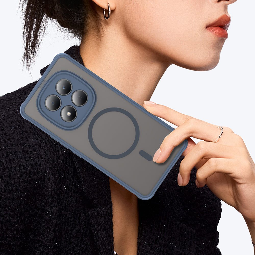 Étui MagSafe pour Xiaomi Redmi Note 15 Pro 4G, Techsuit, HaloFrost II, Bleu Marine