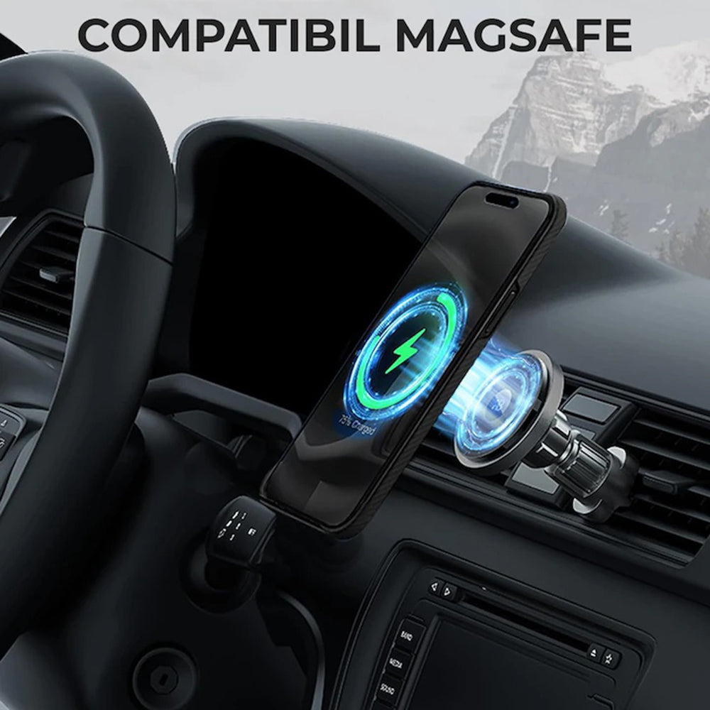 Coque MagSafe pour Apple iPhone 17 Pro Max, Techsuit, Fibre d'Aramid, Noire
