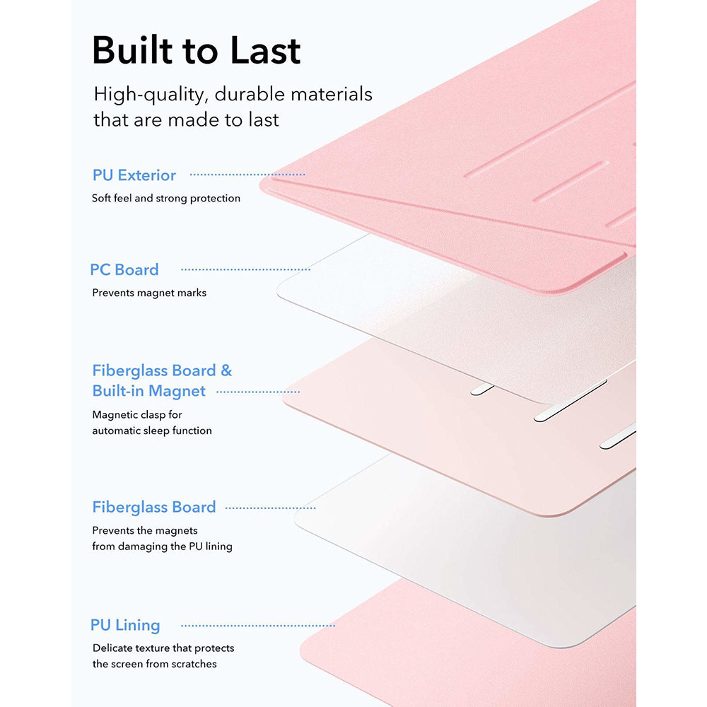 Étui pour Apple iPad (2025) / (2022), ESR, Flip Hybrid, Rose