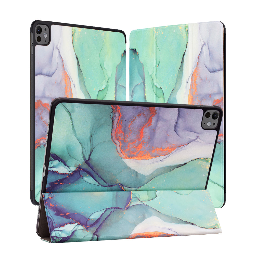 Coque pour Apple iPad Pro 13 (2024), Techsuit, FoldPro Green Time, Multicolore