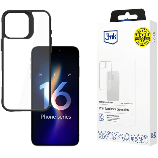 Coque pour Apple iPhone 16 Pro, 3MK, Satin Armour Case+, Transparent