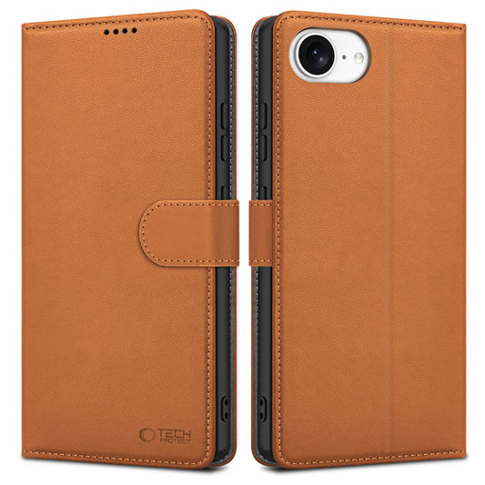 Étui pour Apple iPhone 16e, Tech-Protect, Portefeuille, Marron