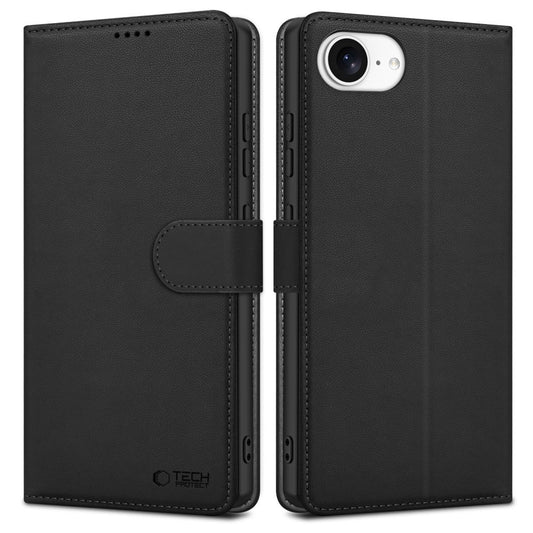 Étui pour Apple iPhone 16e, Tech-Protect, Portefeuille, Noir