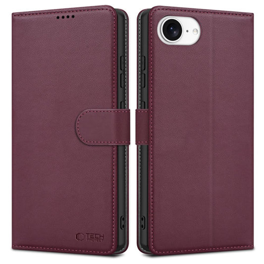 Étui pour Apple iPhone 16e, Tech-Protect, Portefeuille, Bordeaux