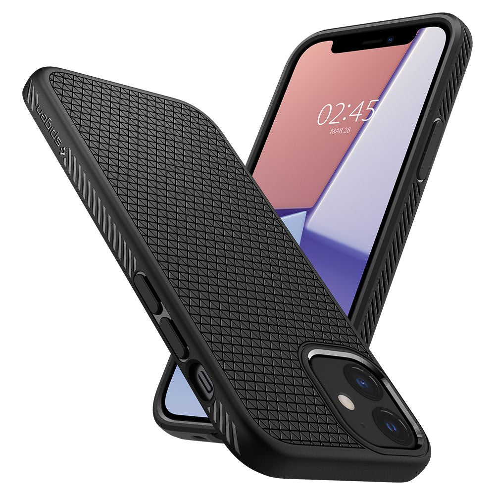 Étui pour Apple iPhone 12 / 12 Pro, Spigen, Liquid Air, Noir
