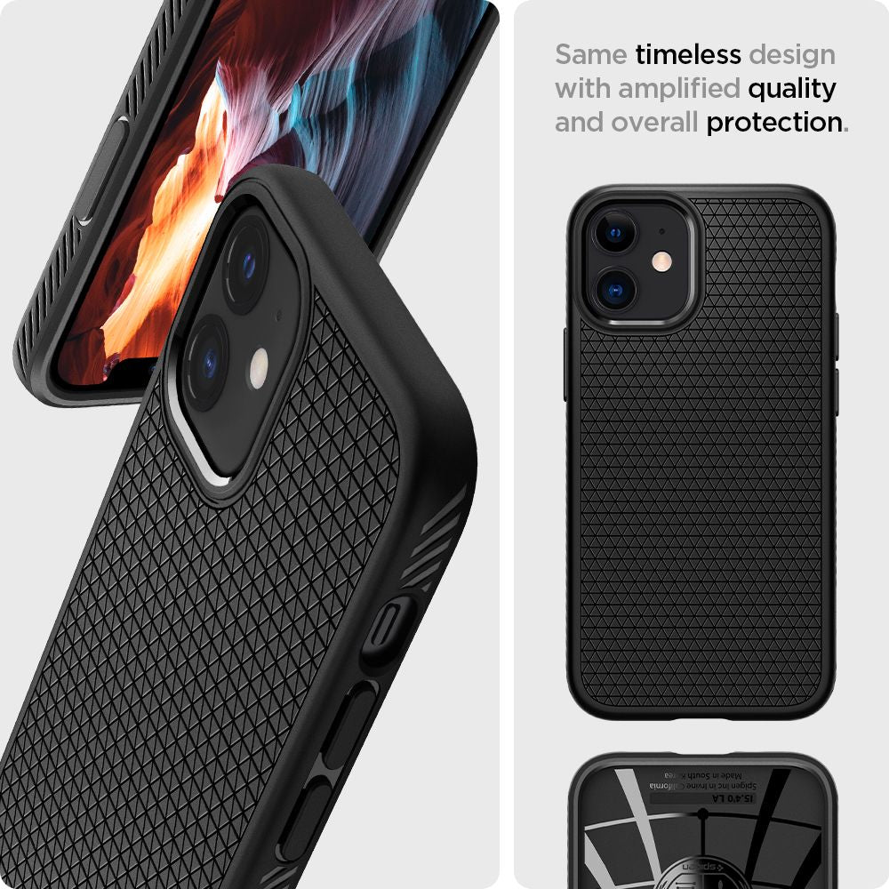 Étui pour Apple iPhone 12 / 12 Pro, Spigen, Liquid Air, Noir