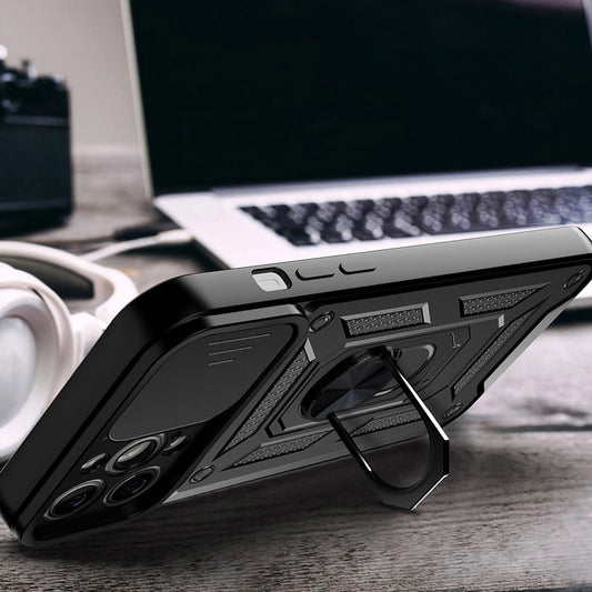 Coque pour Apple iPhone 13, Techsuit, CamShield, Noire