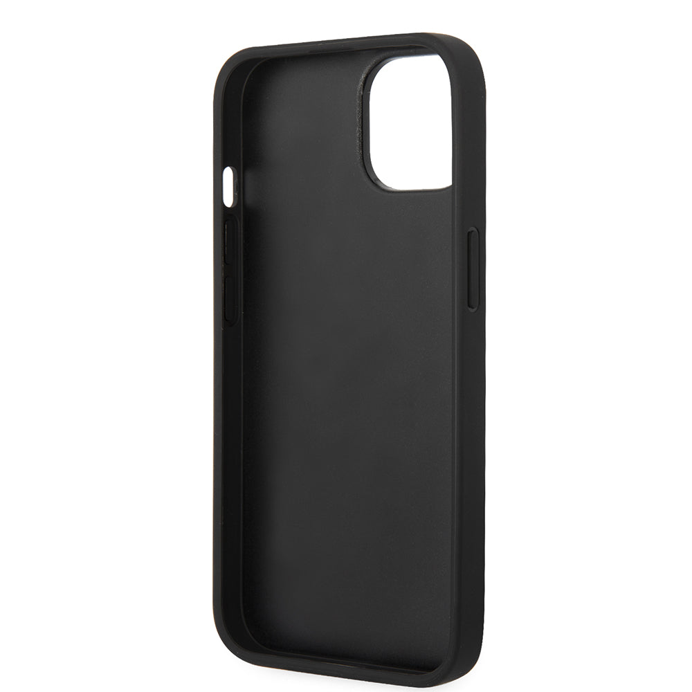 Housse pour Apple iPhone 14, Karl Lagerfeld, Glitter Flakes Ikonik Karl, Argentée.
