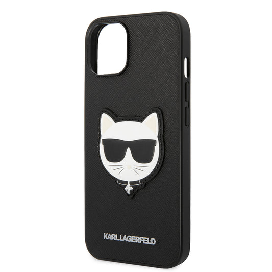 Étui pour Apple iPhone 14 Plus, Karl Lagerfeld, Saffiano Choupette's Head, Noir