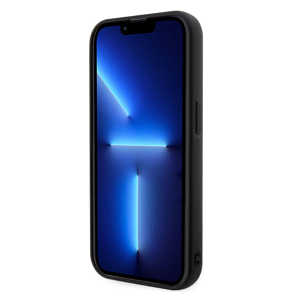 Étui pour Apple iPhone 14 Pro, Karl Lagerfeld, Choupette en caoutchouc 3D, Noir.