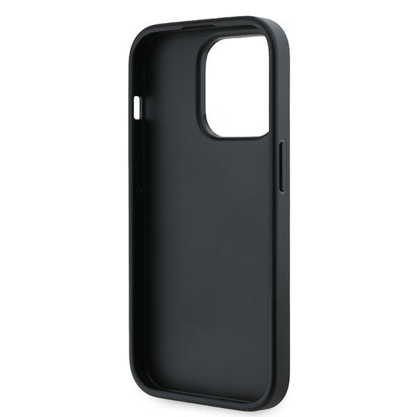 Étui pour Apple iPhone 14 Pro, Karl Lagerfeld, Diagonal Quilted Script, Noir