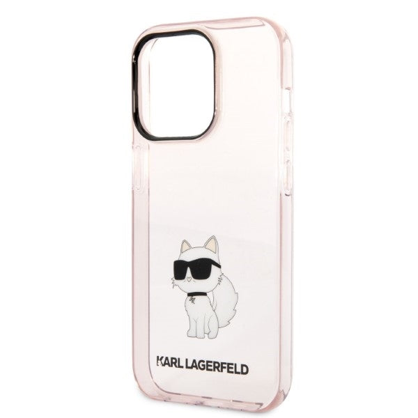 Étui pour Apple iPhone 14 Pro, Karl Lagerfeld, Ikonik Choupette, Rose