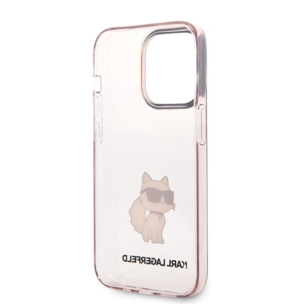 Étui pour Apple iPhone 14 Pro, Karl Lagerfeld, Ikonik Choupette, Rose