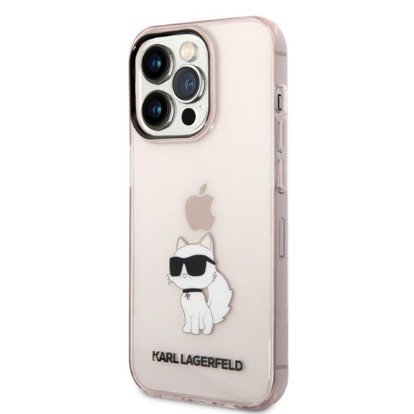 Étui pour Apple iPhone 14 Pro, Karl Lagerfeld, Ikonik Choupette, Rose