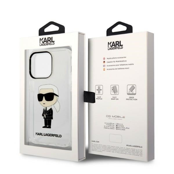 Étui pour Apple iPhone 14 Pro, Karl Lagerfeld, IML Ikonik NFT, Transparent