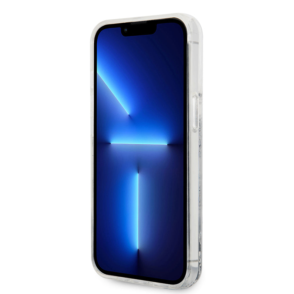 Étui pour Apple iPhone 14 Pro, Karl Lagerfeld, Liquid Glitter Big KL, Argenté