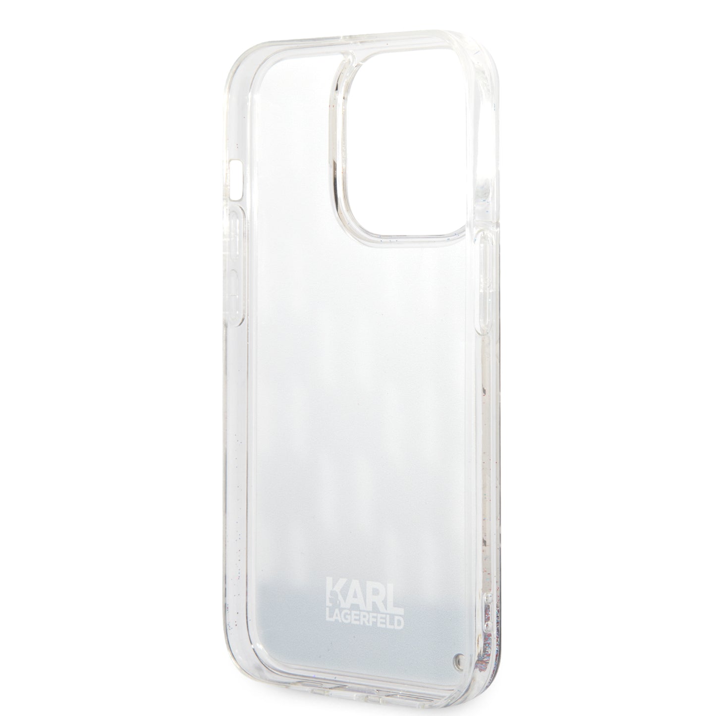 Étui pour Apple iPhone 14 Pro, Karl Lagerfeld, Monogramme à Paillettes Liquides, Argenté