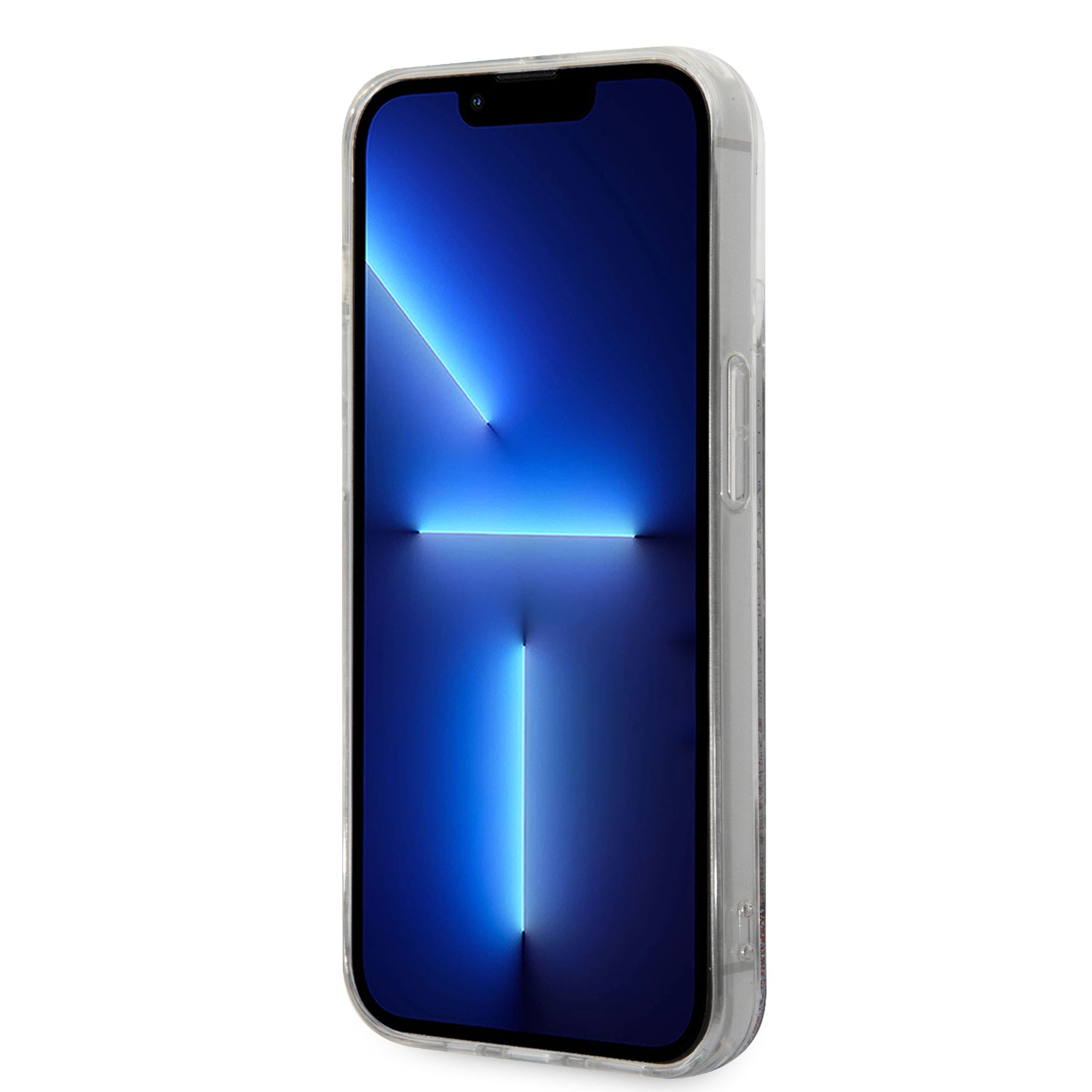 Étui pour Apple iPhone 14 Pro, Karl Lagerfeld, Monogramme à Paillettes Liquides, Argenté