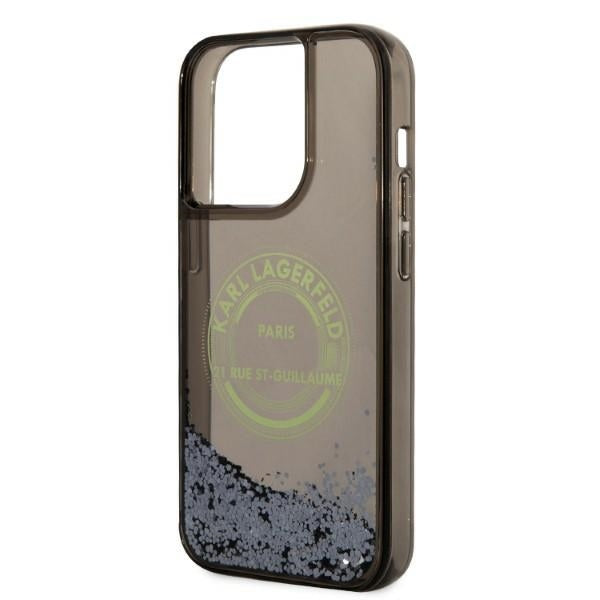 Étui pour Apple iPhone 14 Pro, Karl Lagerfeld, Liquid Glitter RSG, Noir