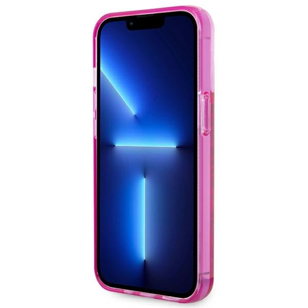 Étui pour Apple iPhone 14 Pro Max, Karl Lagerfeld, Liquid Glitter KL Logo, Rose