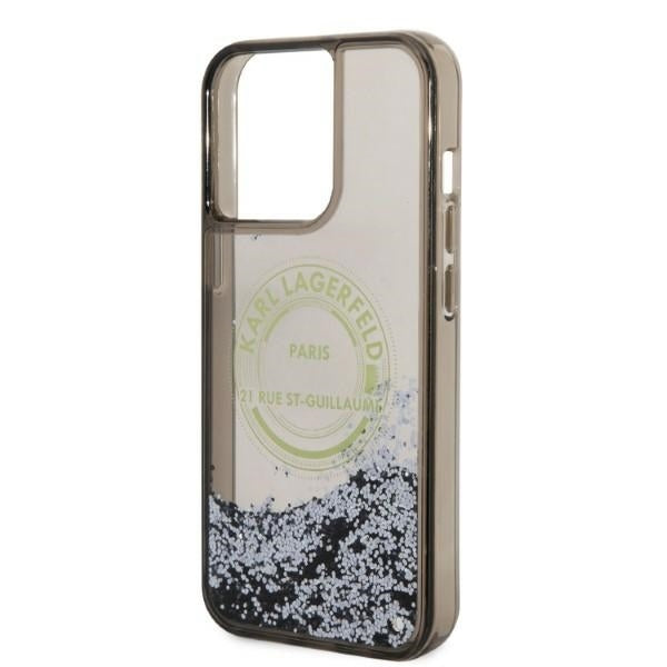 Étui pour Apple iPhone 14 Pro Max, Karl Lagerfeld, Liquid Glitter RSG, Noir