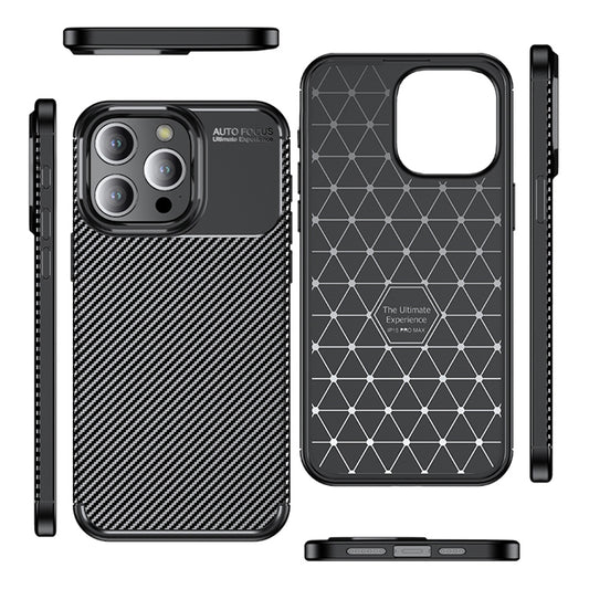 Case for Apple iPhone 14 Pro, Techsuit, CarbonFiber, Black