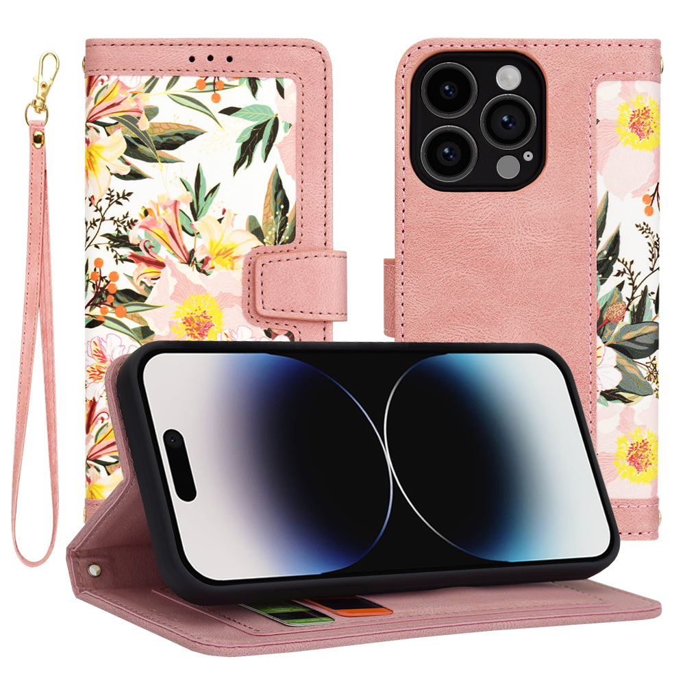 Coque pour Apple iPhone 14 Pro, Techsuit, FlipCraft, Rose